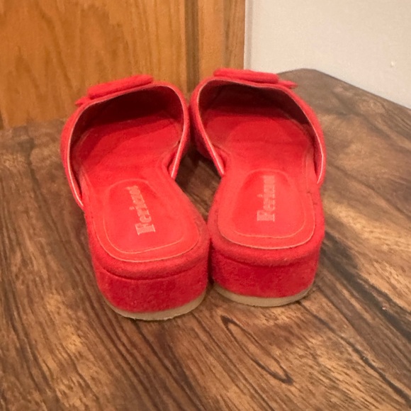 Fericzot Slingback Buckle Flat Pointed Toe Backless Mule Slides Loafers Suede 11 - Picture 7 of 7